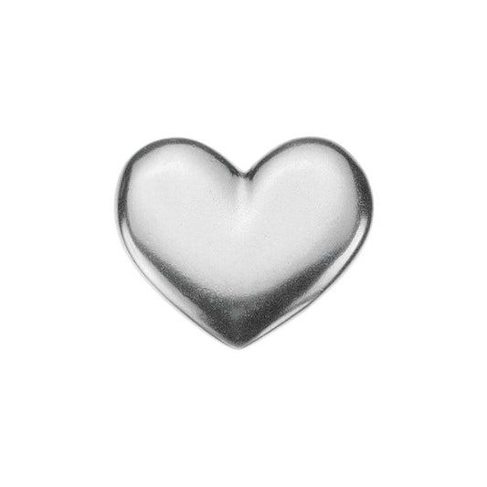 Pewter Heart Shaped stone with a smooth texture.
