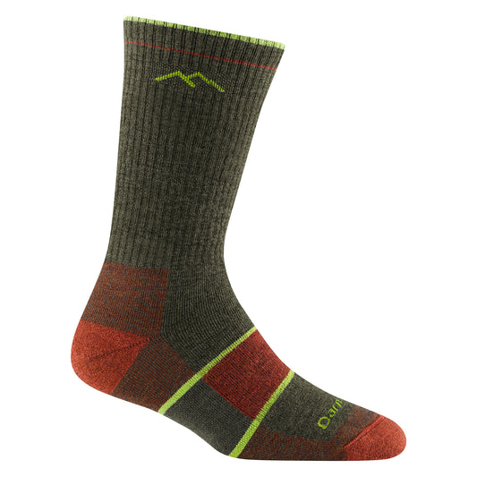 Darn Tough Women's 1908 Forest Micro crew hiking sock - olive, yellow and orange