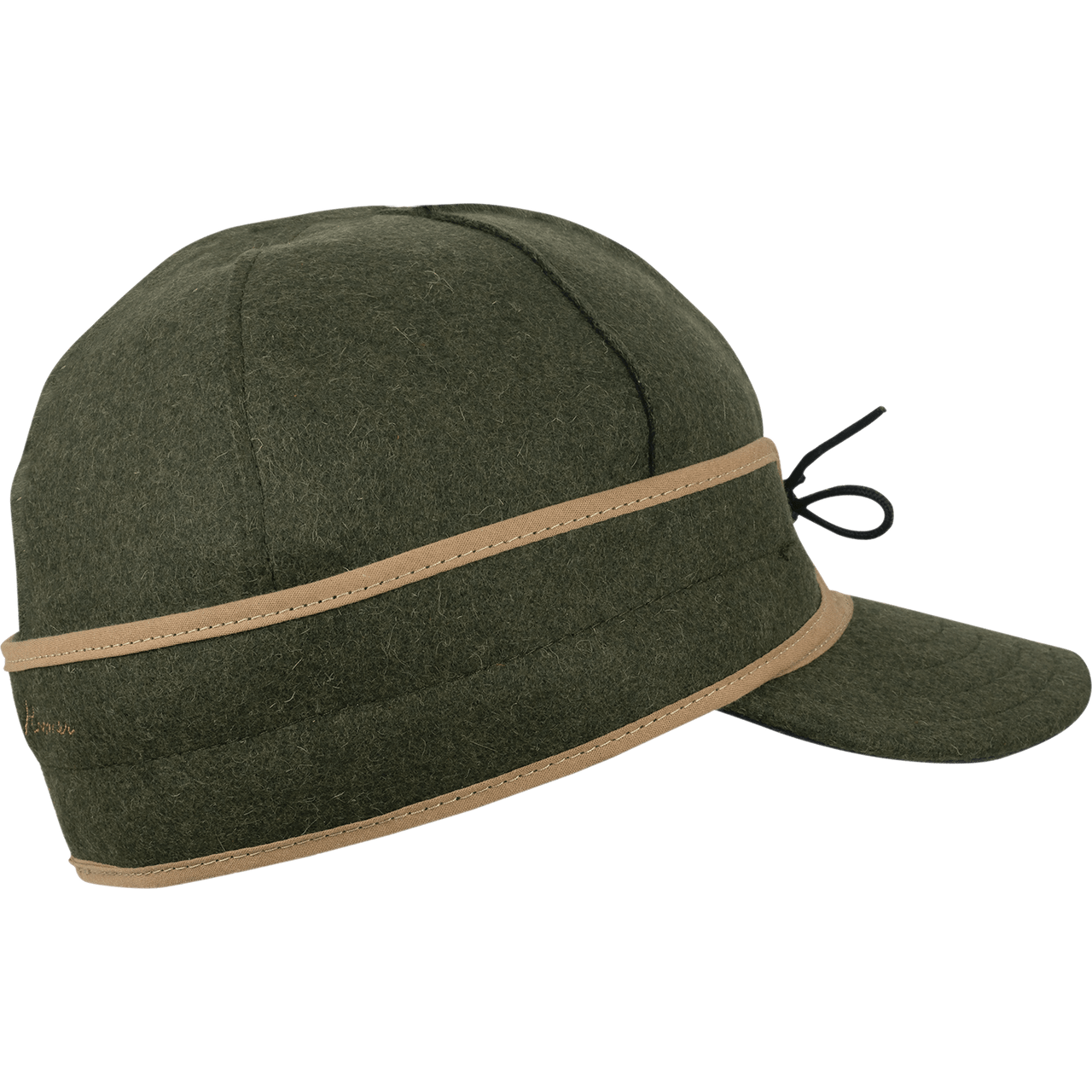 Stormy Kromer Mackinaw Olive wool hat side view