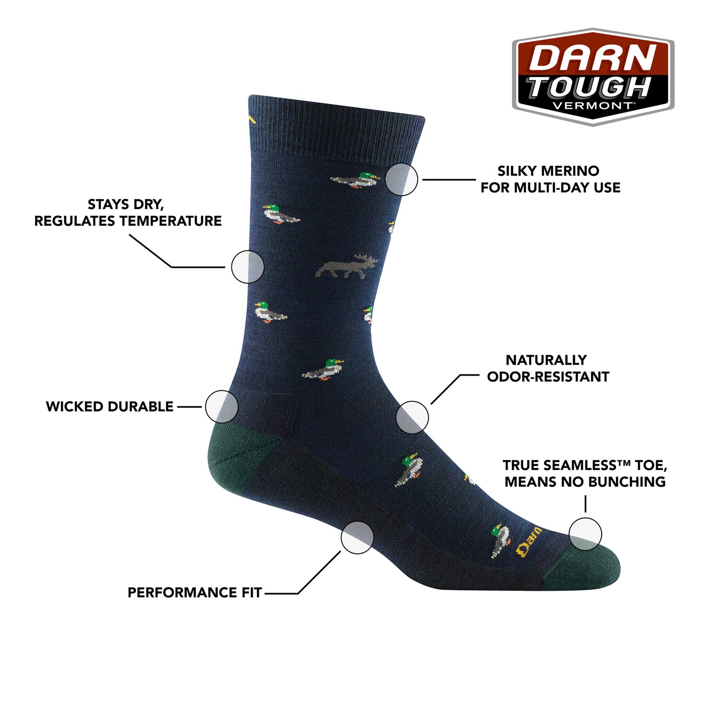 Darn Tough 6094 mens socks in eclipse