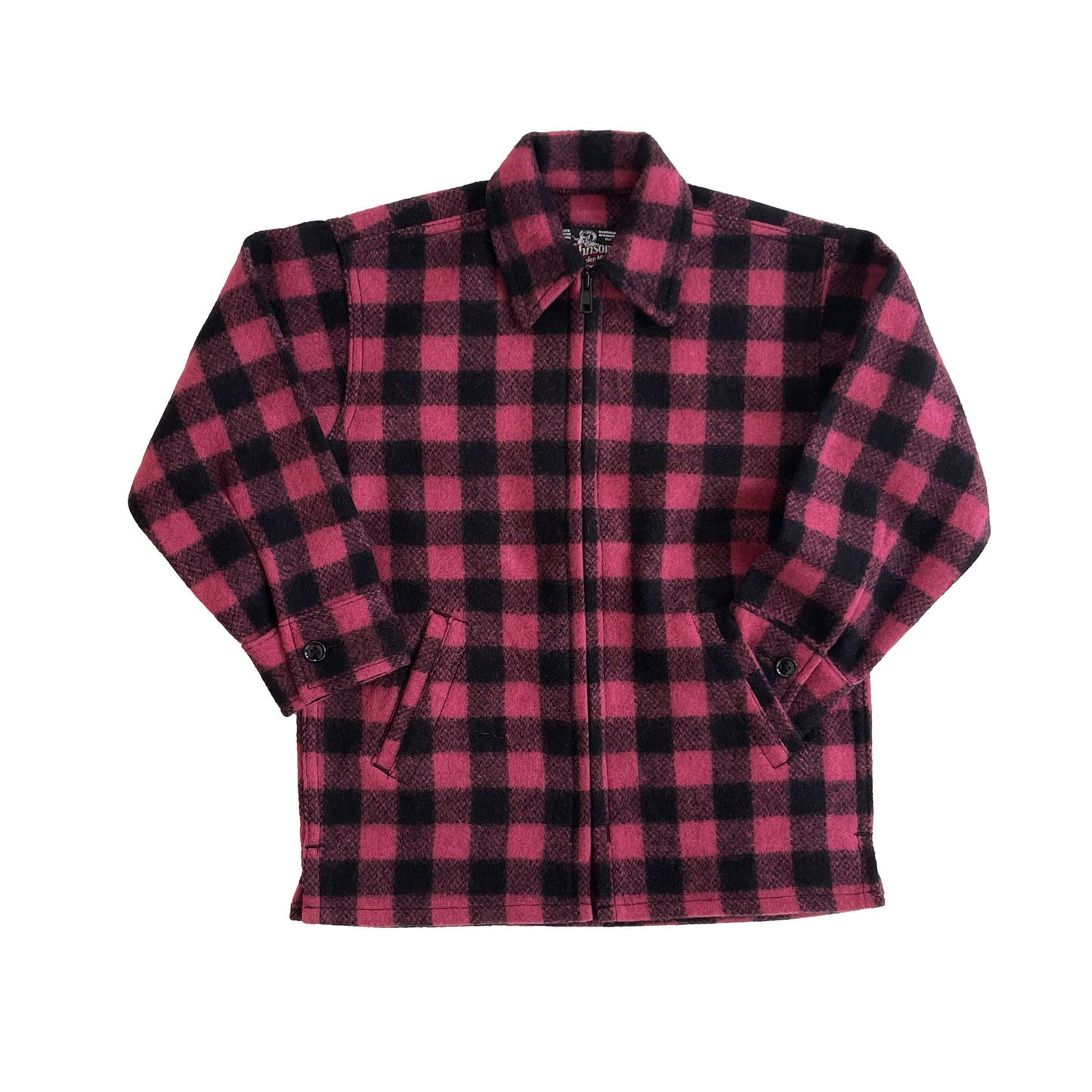 Johnson Woolen Mills Childrens Pink and black buffalo check Wool jac shirt