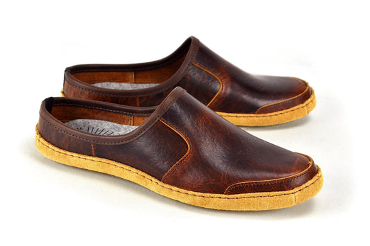 Vermont House Shoes -  Mule - Tobacco Bison