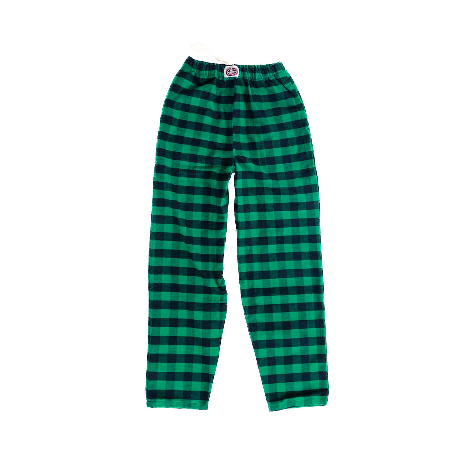 Green and black buffalo check flannel lounge pants