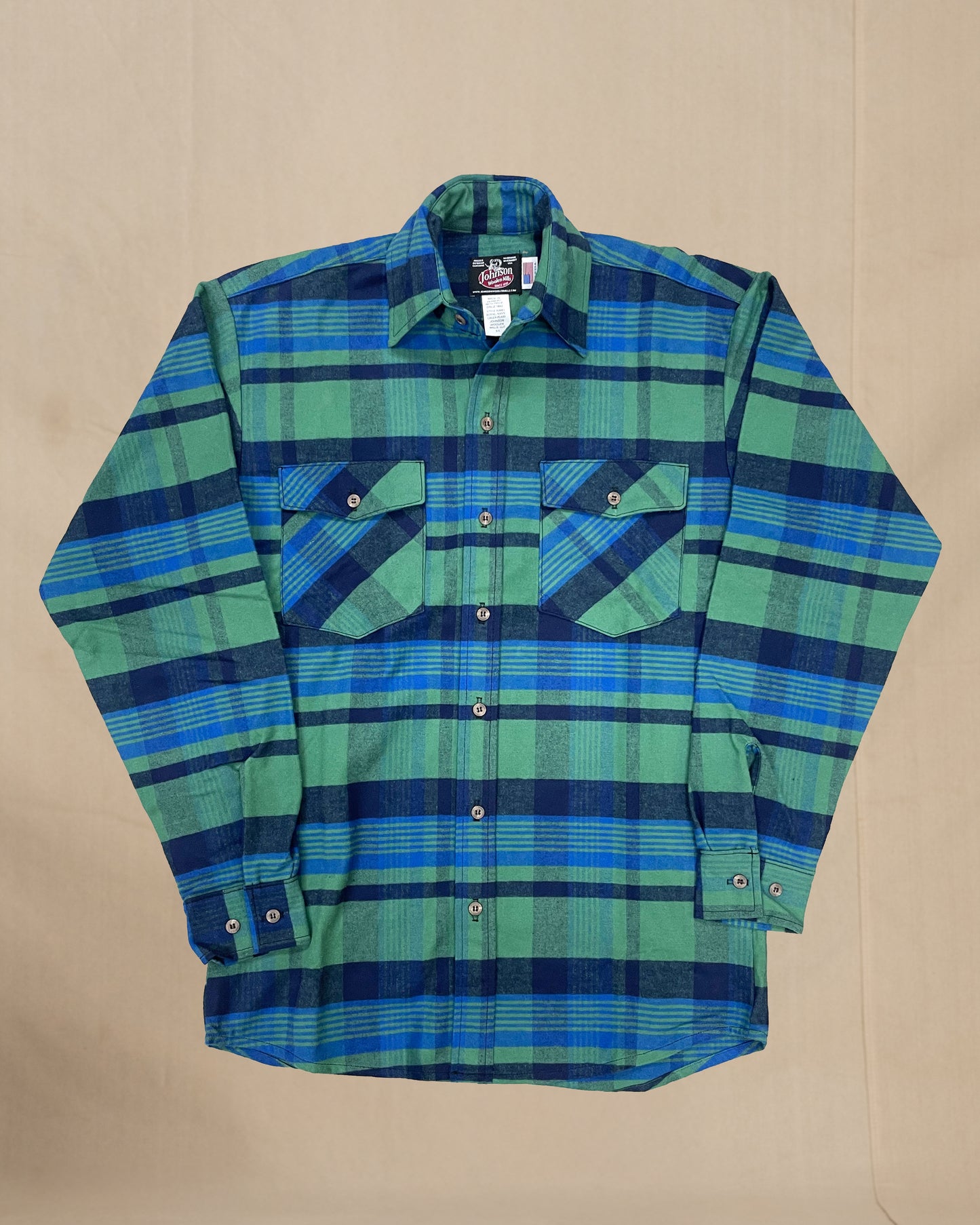 Flannel shirt Royal, Navy, and Green plaid