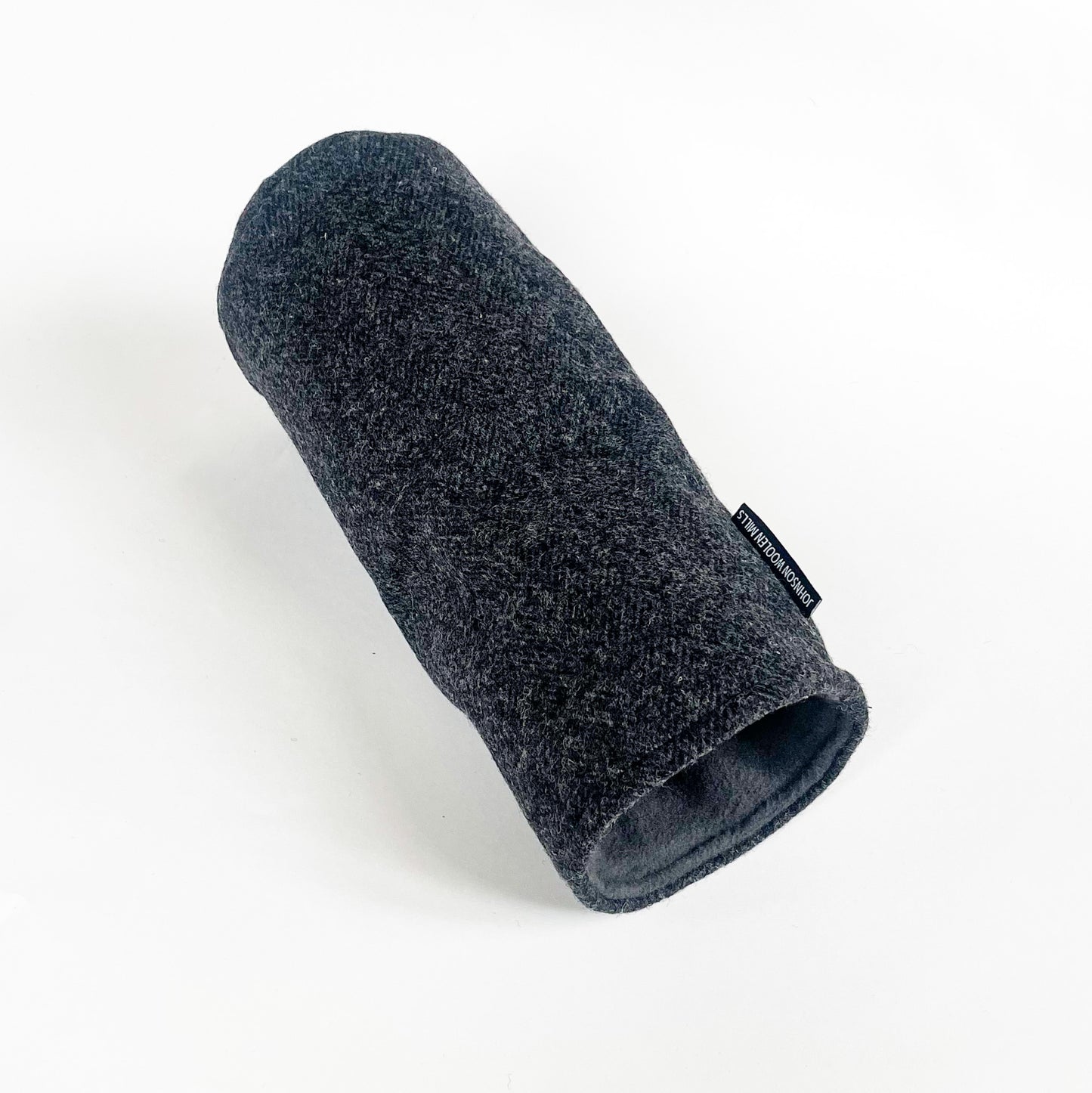 Gray Herringbone wool driver headcover interior with fleece lining