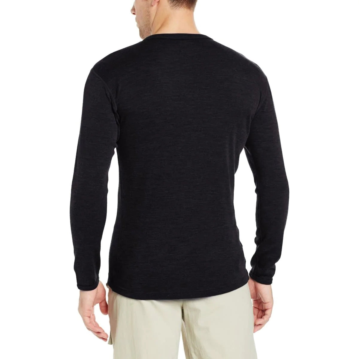 Minus 33 Chocorua Merino wool crew midweight black top back side