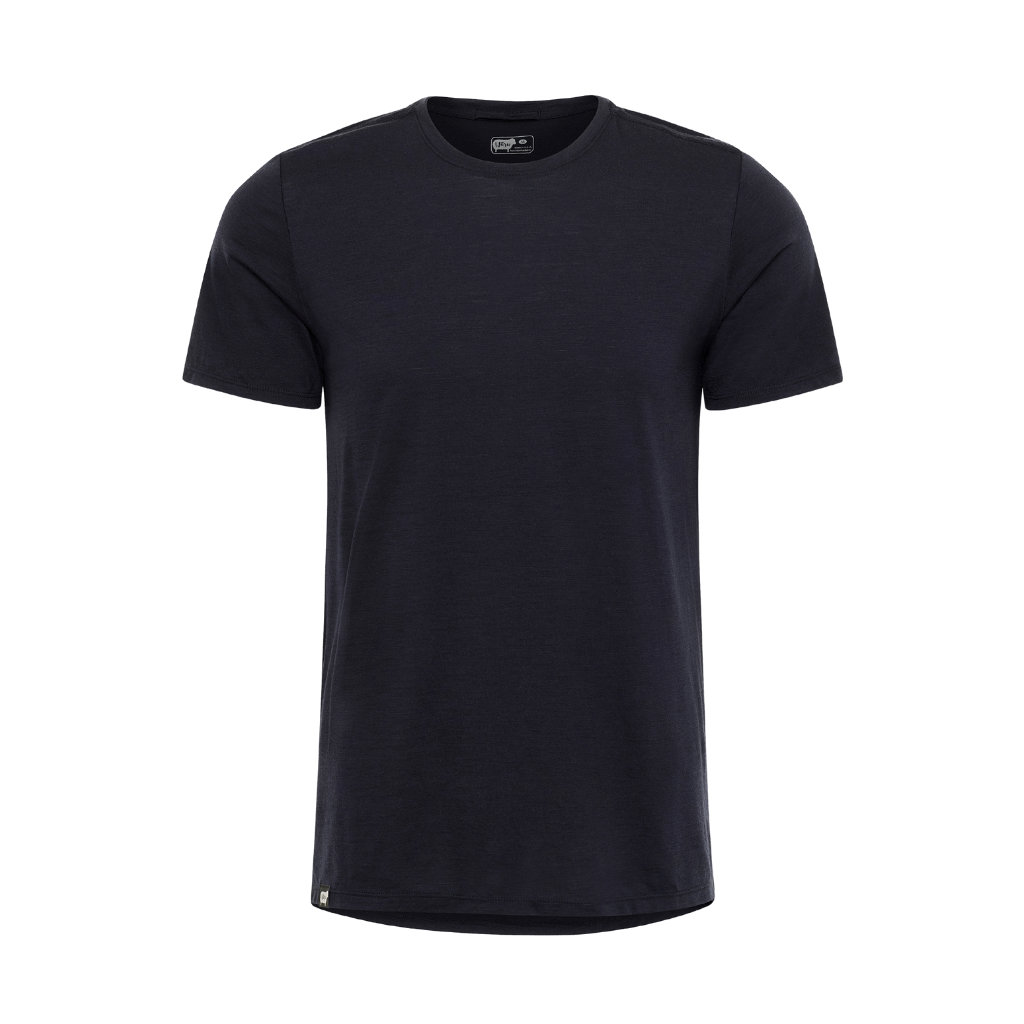 Wuru Men's 100% Merino Wool Short Sleeve in dress blue