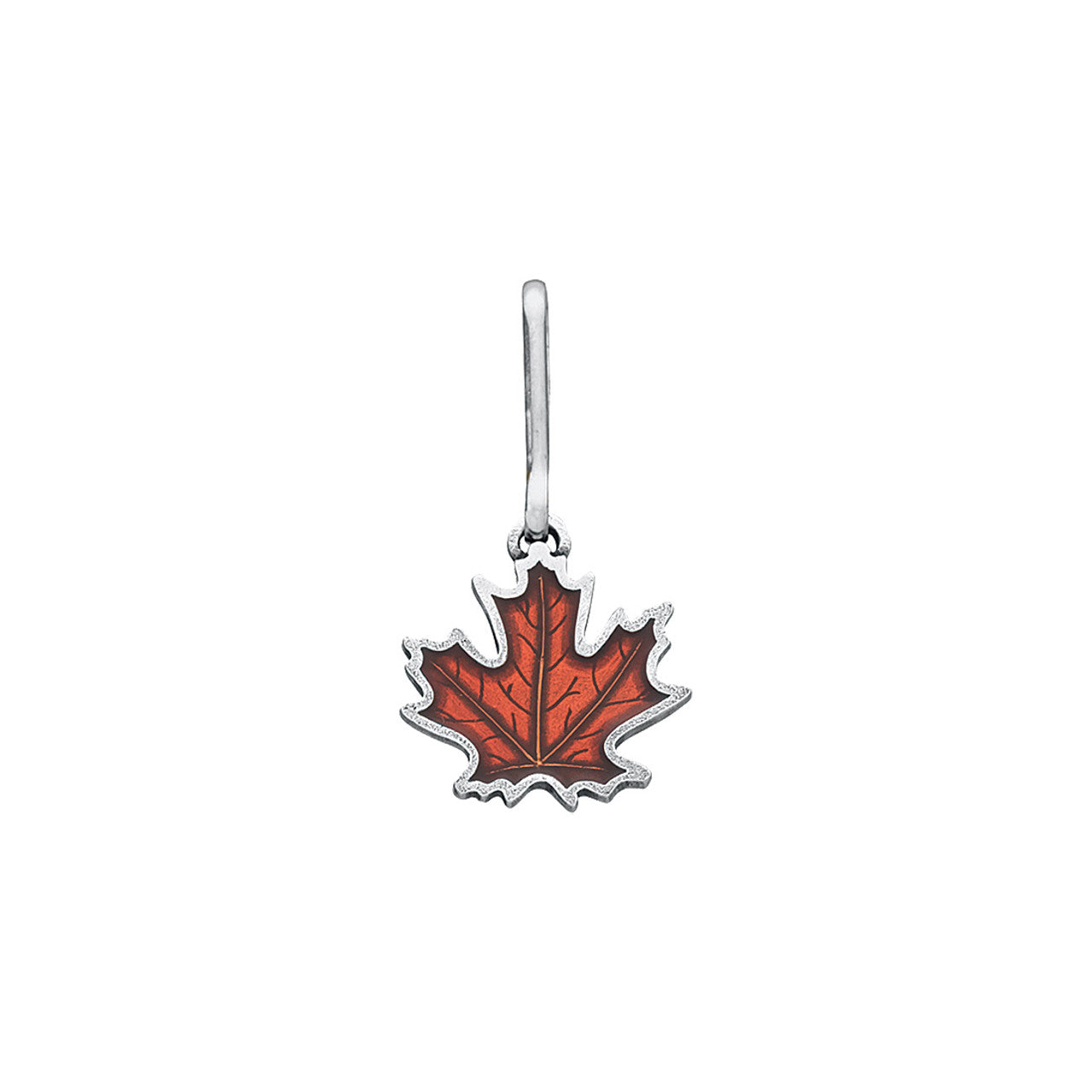 Danforth Pewter orange maple leaf zipper pull