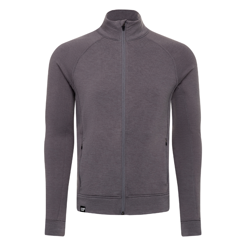 Wuru Men's Nuyarn® Everyday Merino Wool Zip-Up in Iron Gate