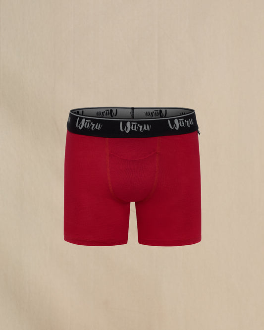 Wuru Men's 100% Merino Wool Boxer Brief red