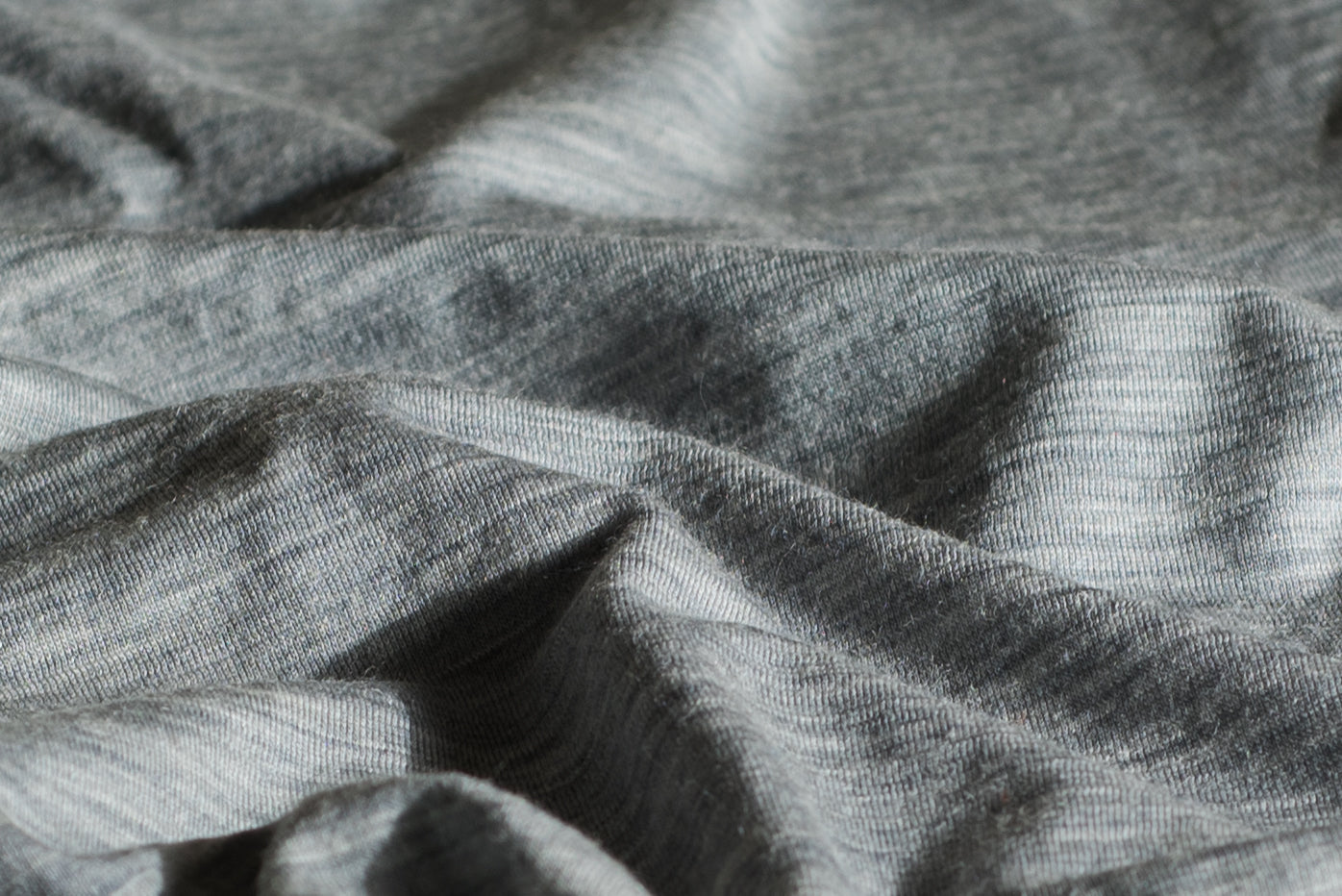 Close up of gray merino wool fabric