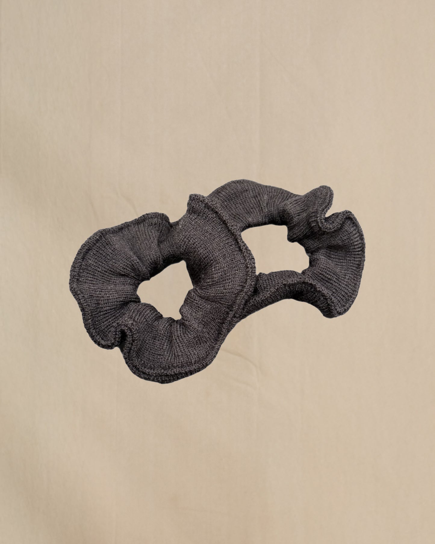 Black Merino Wool Scrunchies