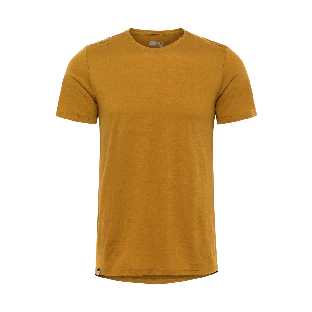 Wuru Men's 100% Merino Wool Short Sleeve in Whiskey