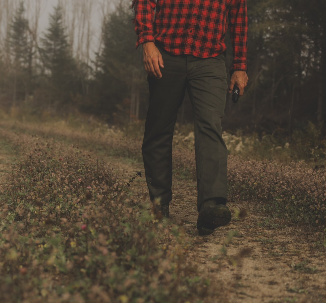 Northwoods X 1842 Wool Pants on model walking in the woods