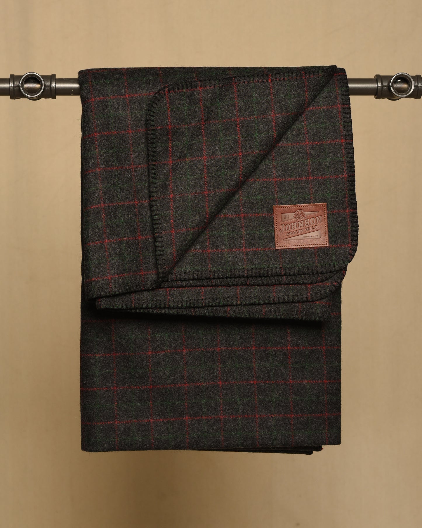 Johnson Woolen Mills wool Adirondack, Plaid throw blanket