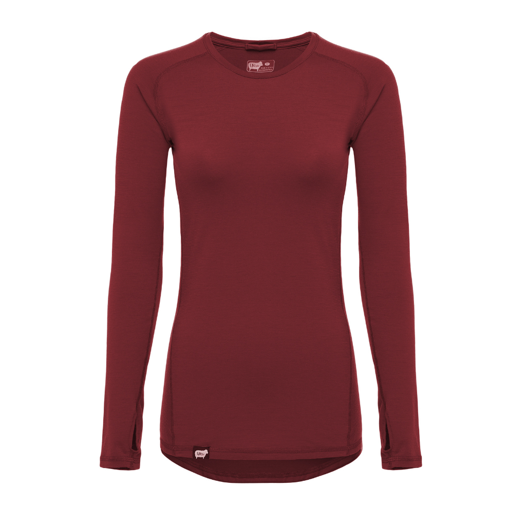 Women's Nuyarn® Merino Wool Tech Baselayer Long Sleeve 2.0 in merlot