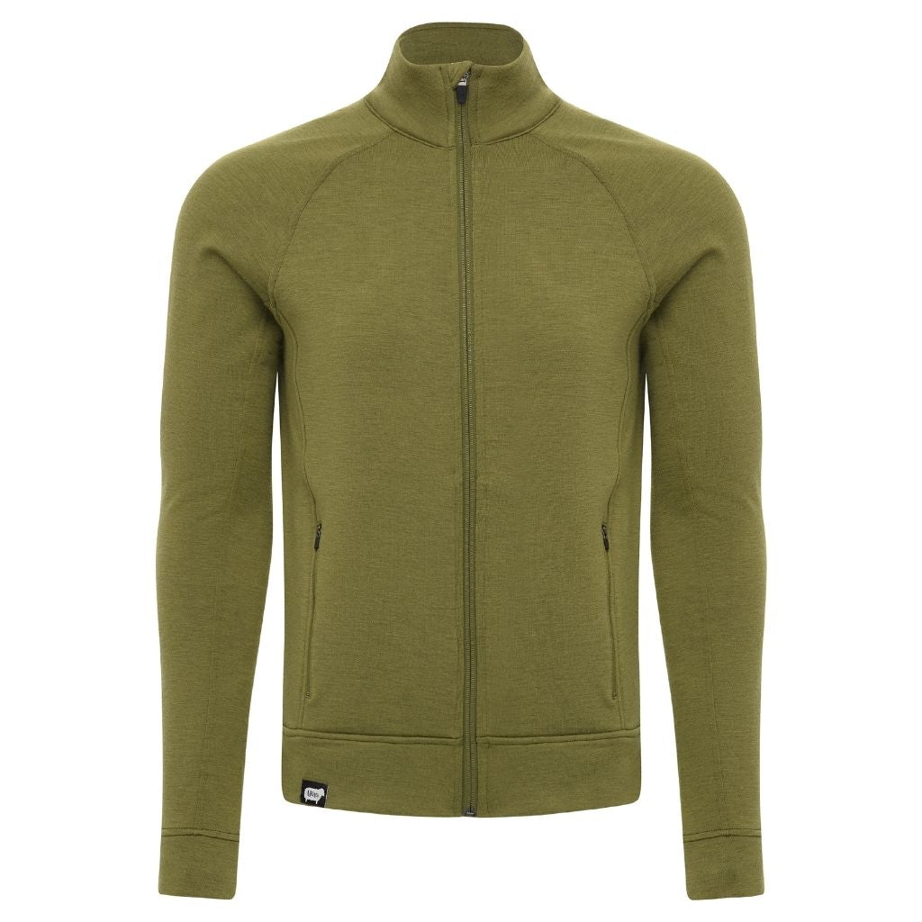 Wuru Men's Nuyarn® Everyday Merino Wool Zip-Up in green