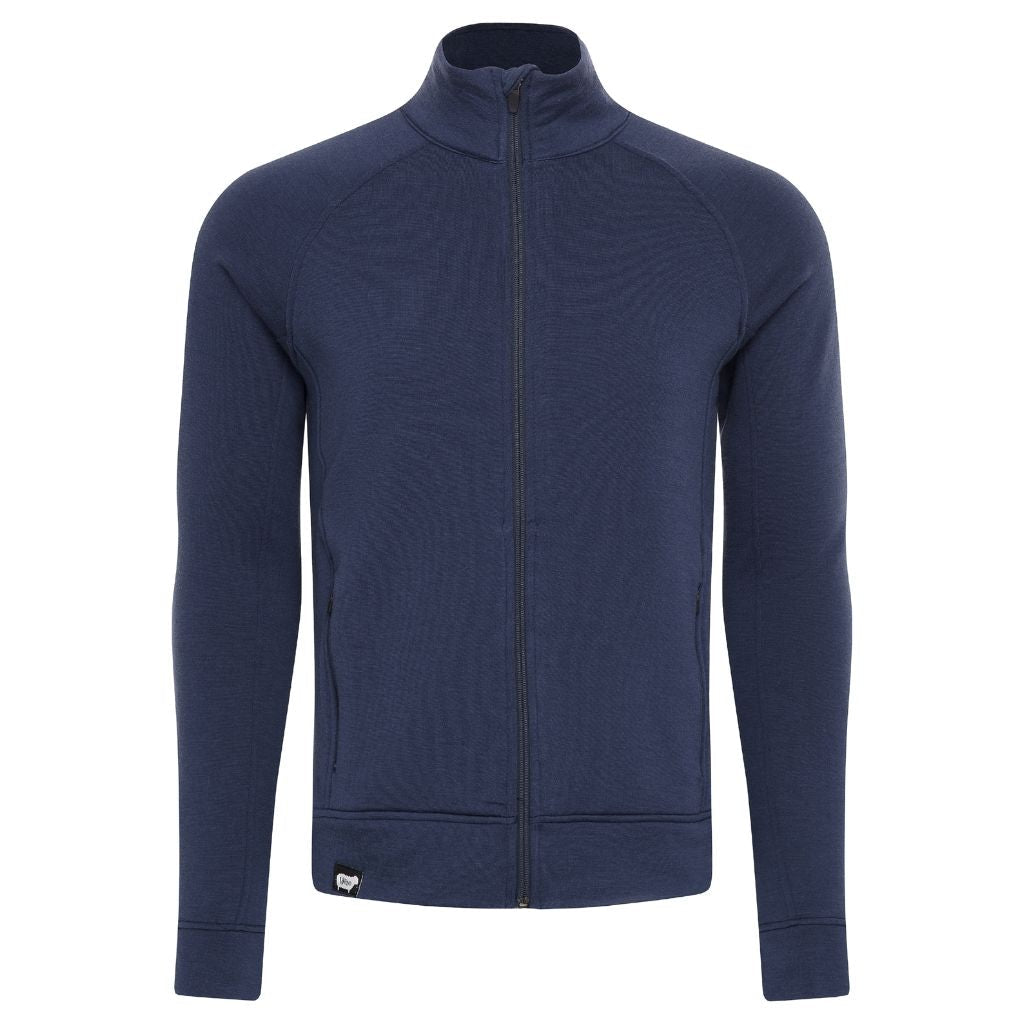 Wuru Men's Nuyarn® Everyday Merino Wool Zip-Up in Dress blue