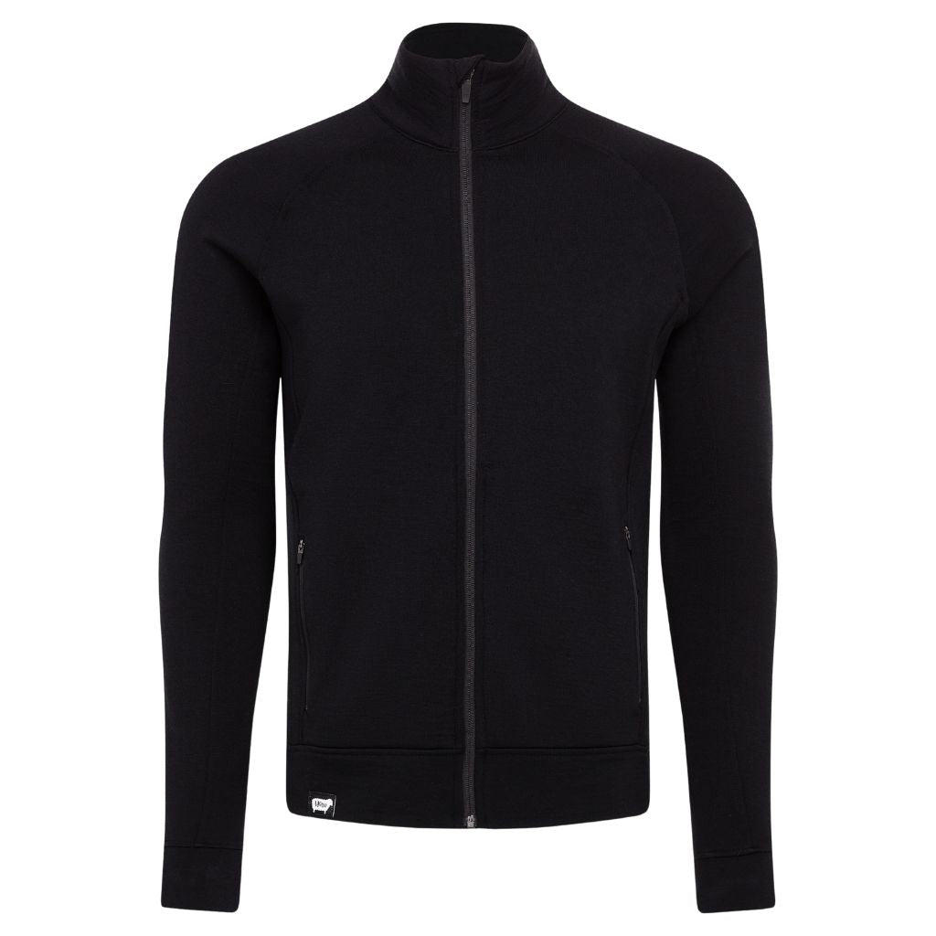 Wuru Men's Nuyarn® Everyday Merino Wool Zip-Up in black