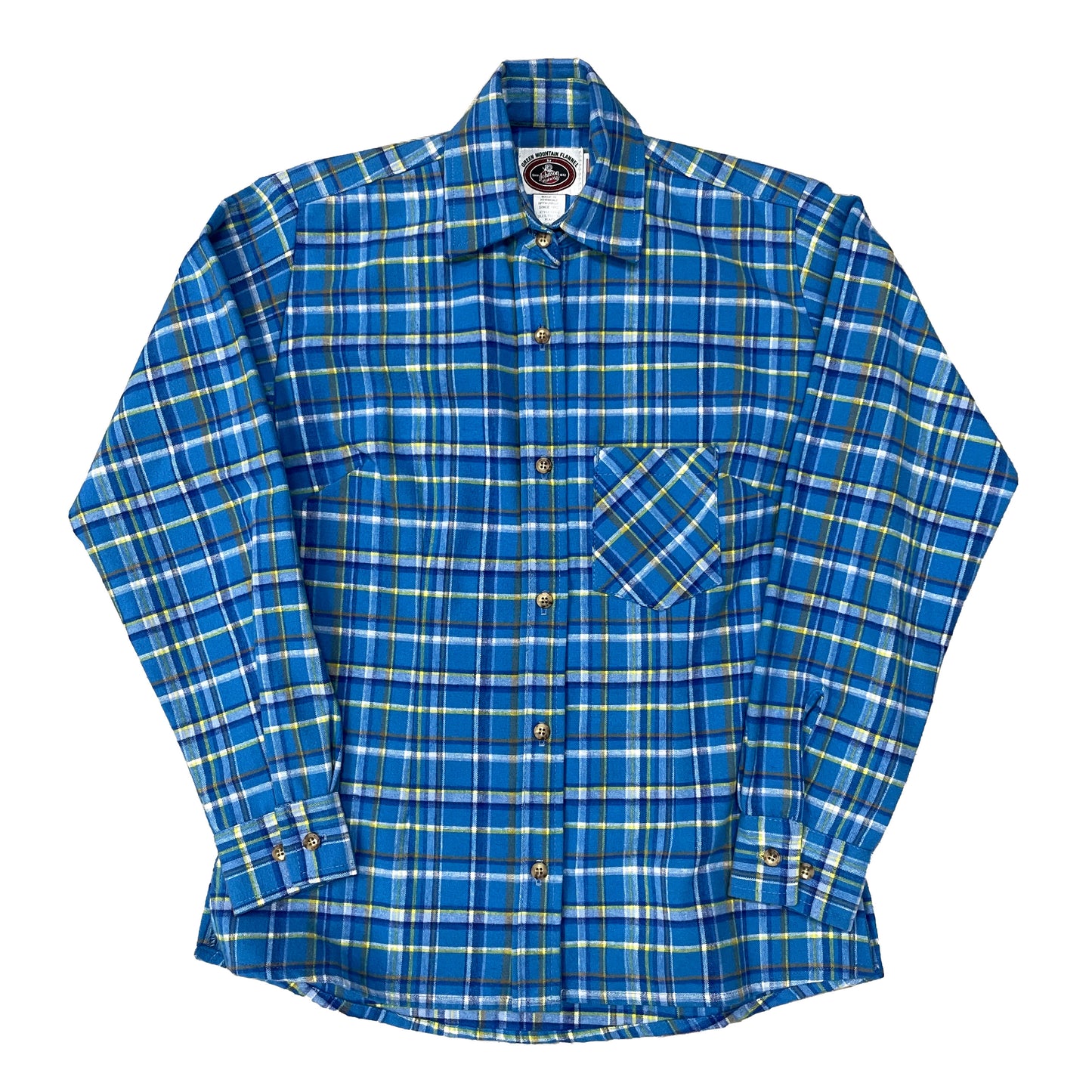 Green Mountain Flannel  Women's  flannel button down Shirt  in Blue Sky