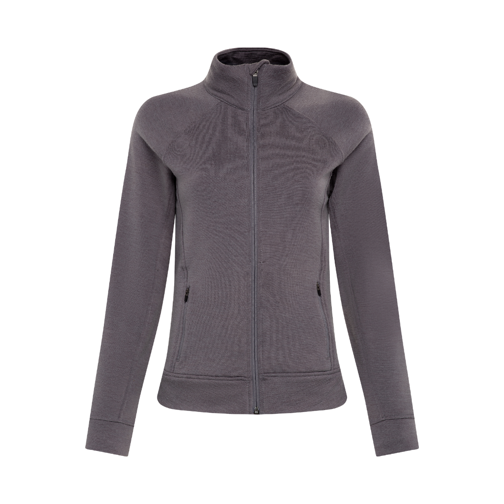 Wuru Womens Merino Wool Zip up in Gray