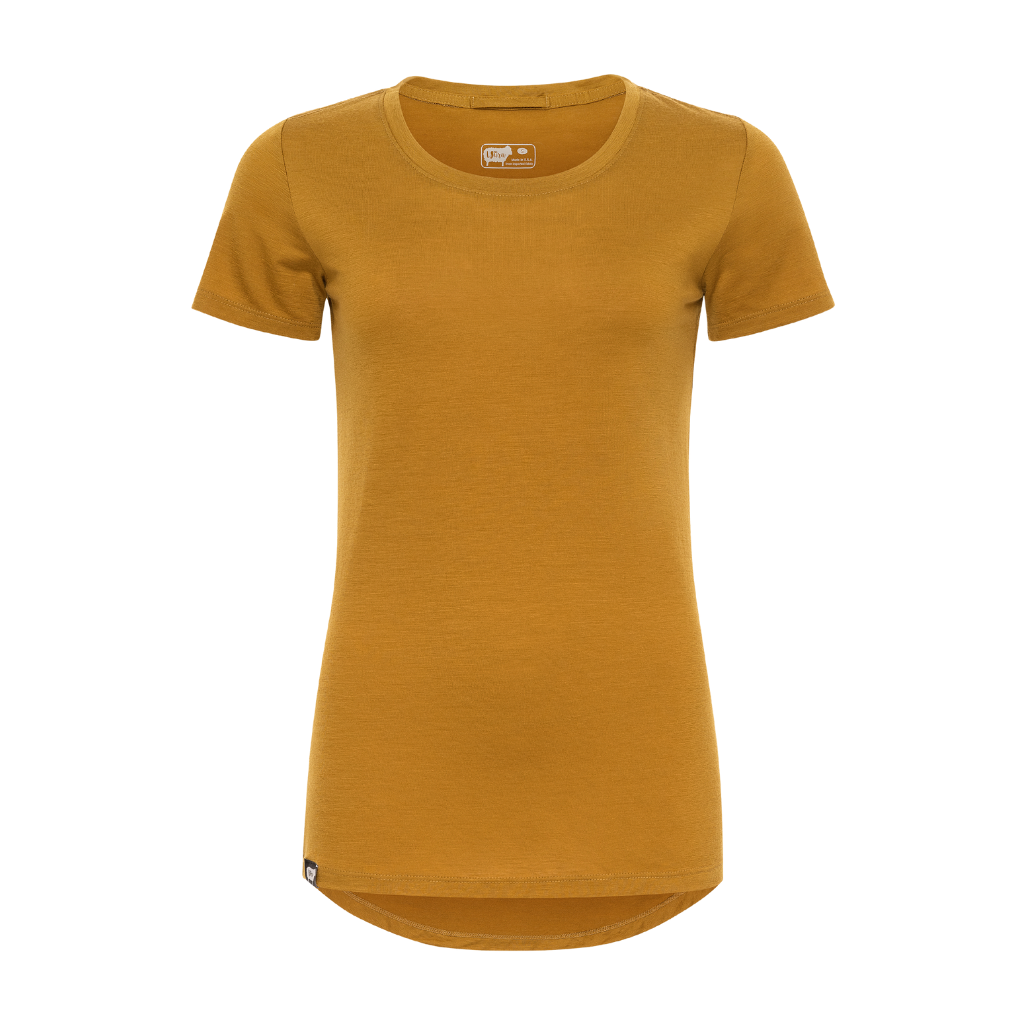 Women's 100% Merino Wool Short Sleeve Shirt in whiskey