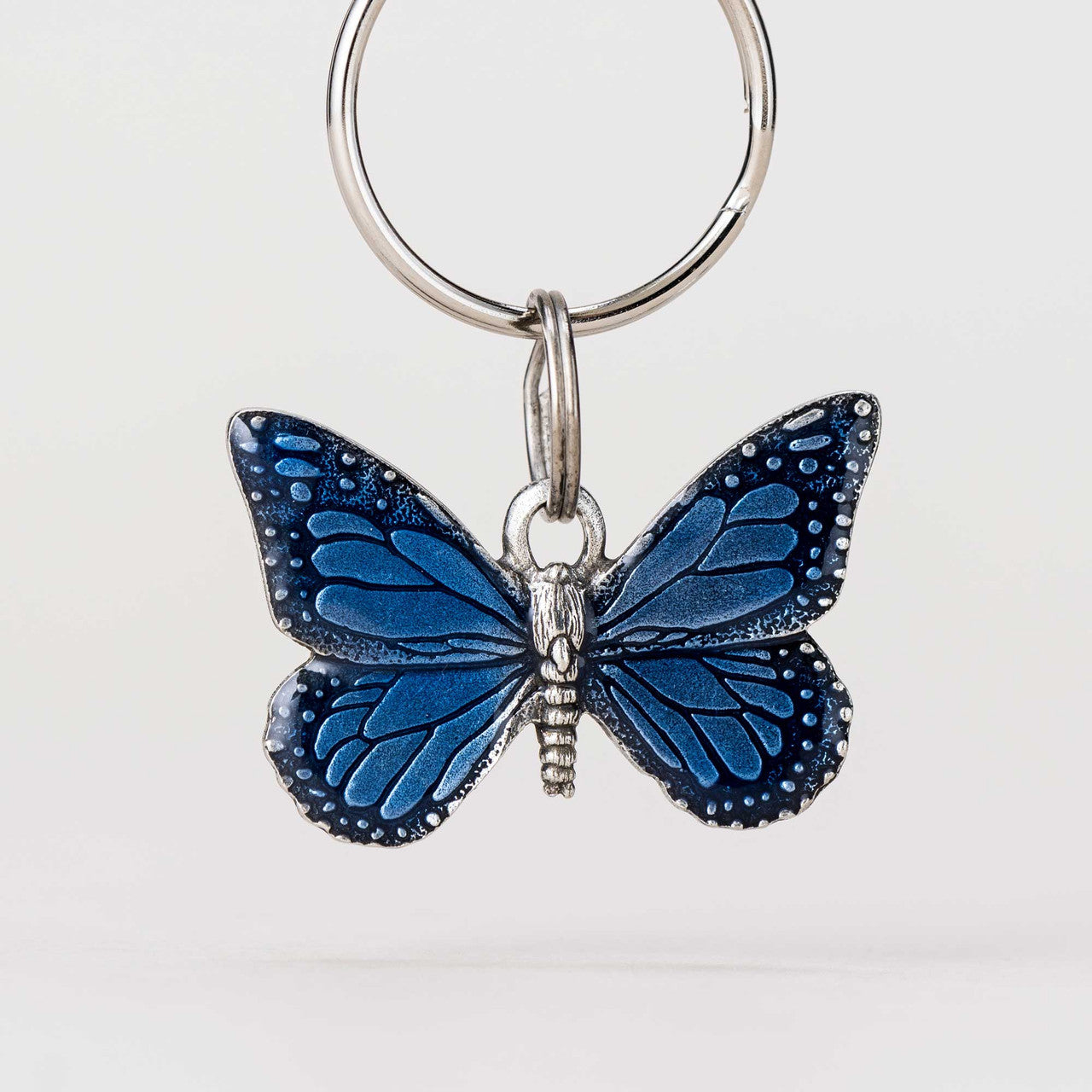 Danforth Pewter blue butterfly keyring