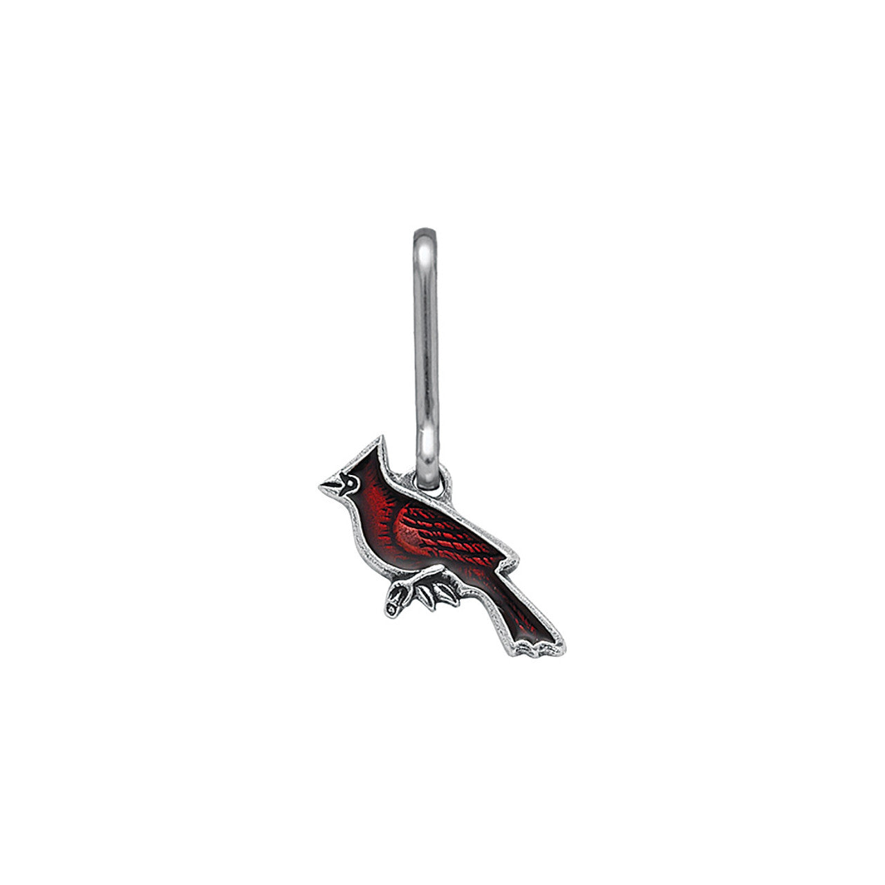 Danforth Pewter red cardinal zipper pull