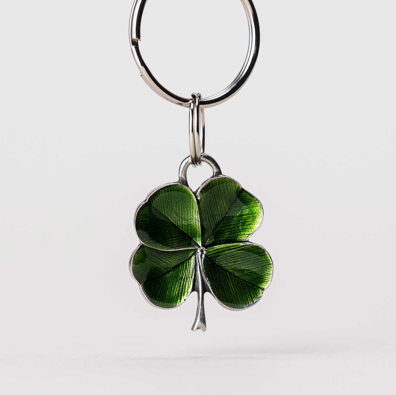 Danforth Pewter green four leaf clover keyring