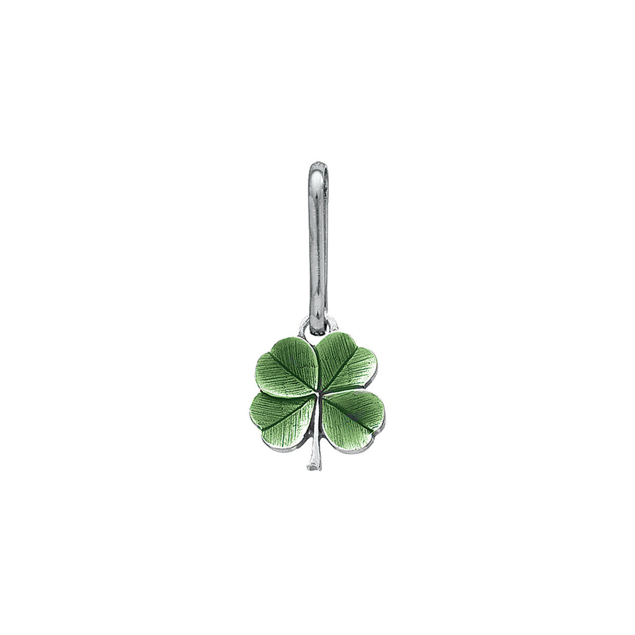 Danforth Pewter green four leaf clover zipper pull