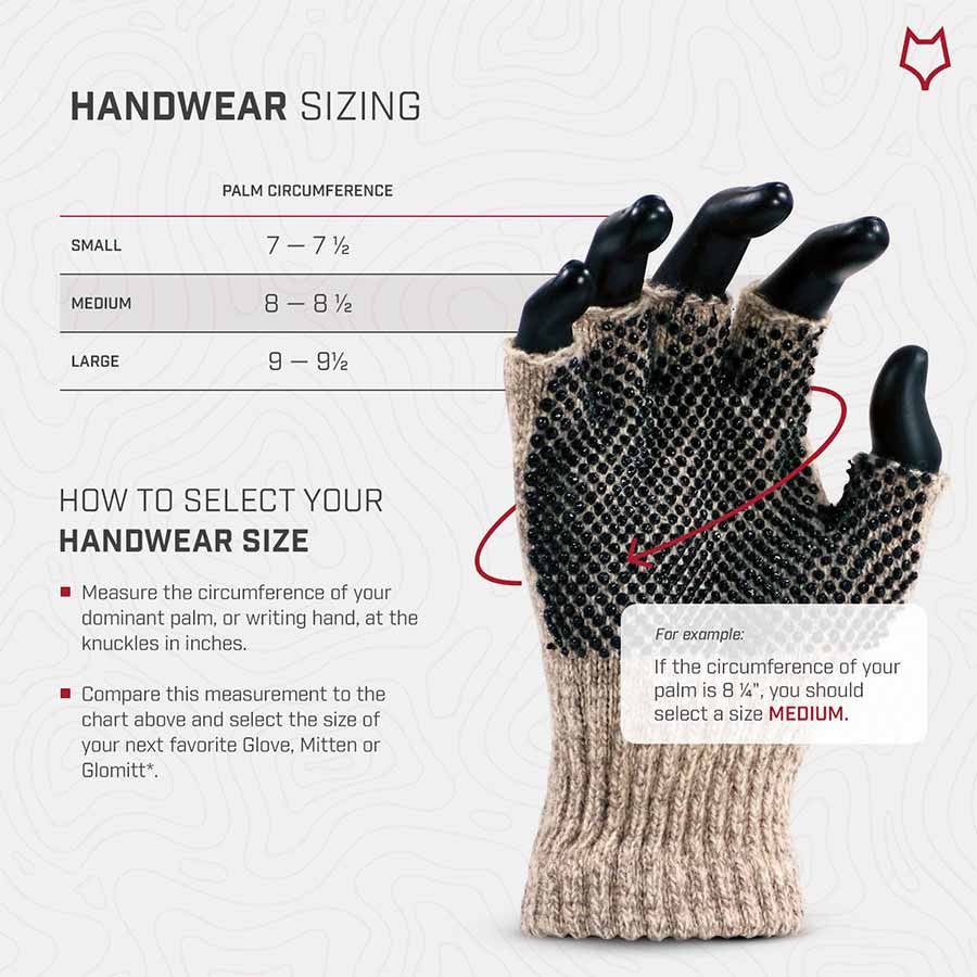 Fox River hand wear size chart