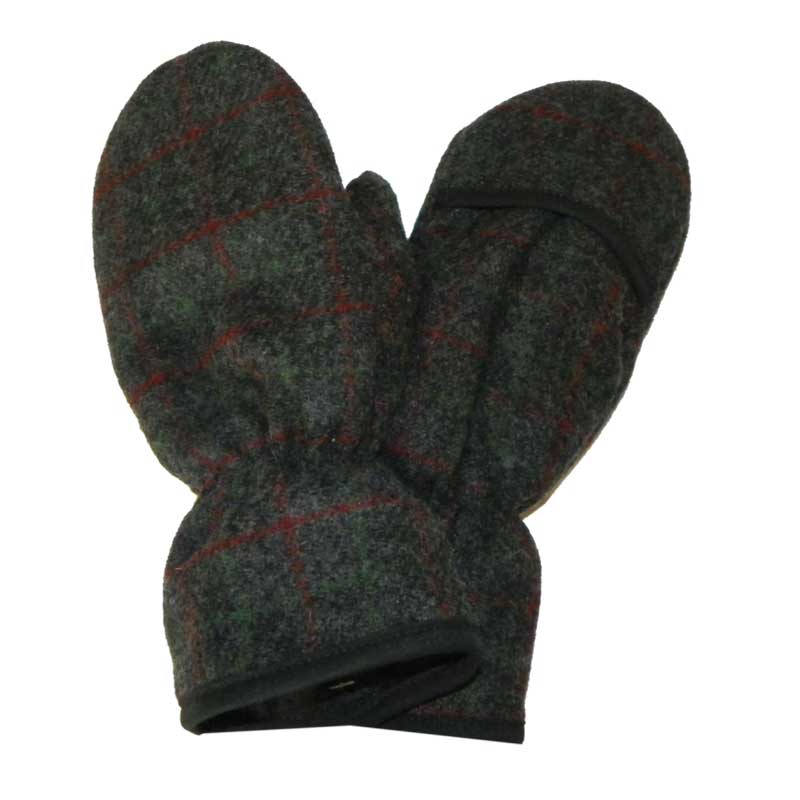 Adirondack plaid wool hunting mittens