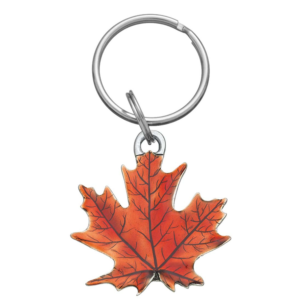 Danforth Pewter orange maple leaf keyring
