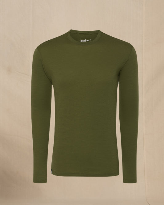 Wuru Men's 100% Merino Wool Long Sleeve in green
