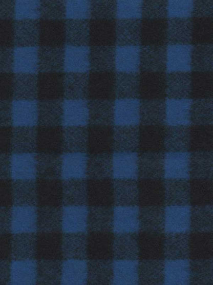 Johnson Woolen Mill Swatch,  Blue and Black 1 inch Buffalo Check