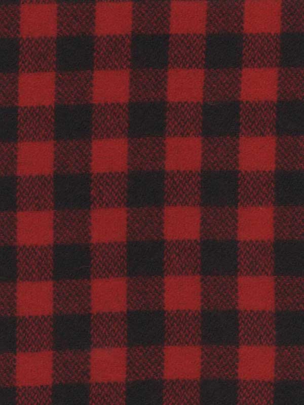 Johnson Woolen Mill Swatch,  Red and Black 1 inch Buffalo check