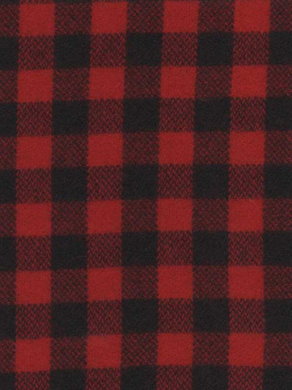 Johnson Woolen Mill Swatch,  Red and Black 1 inch Buffalo check