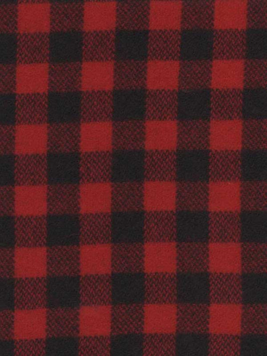 Johnson Woolen Mill Swatch, Red and Black 1 inch Buffalo check