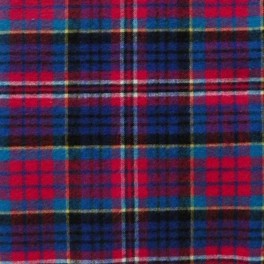 Green Mountain Flannel swatch - red, blue, turquoise, yellow, white plaid