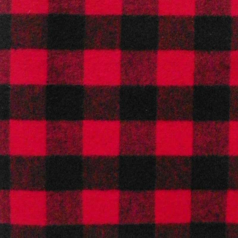 Green Mountain Flannel fabric, red, black 1 inch buffalo check