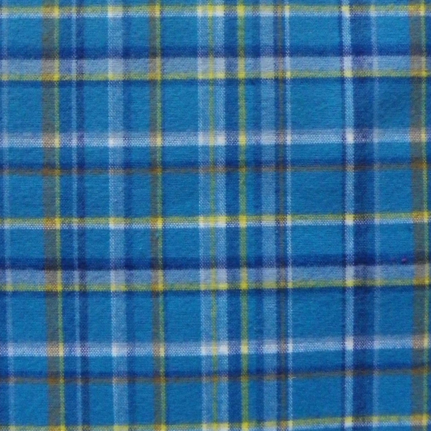 Green Mountain Flannel fabric - Sky blue, dark blue, yellow and white