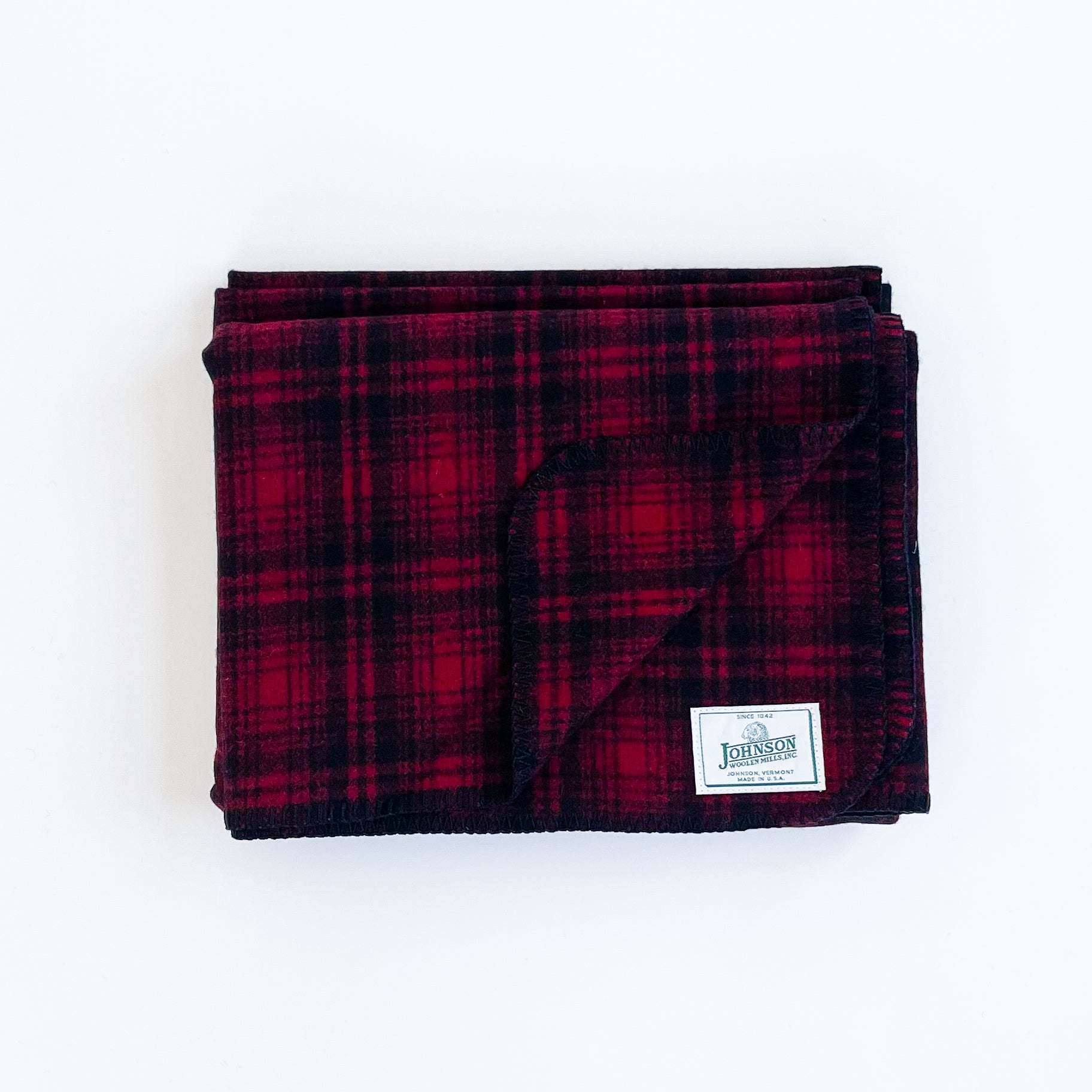 Norris Wool Throw Red Black Muted Plaid – Johnson Woolen Mills