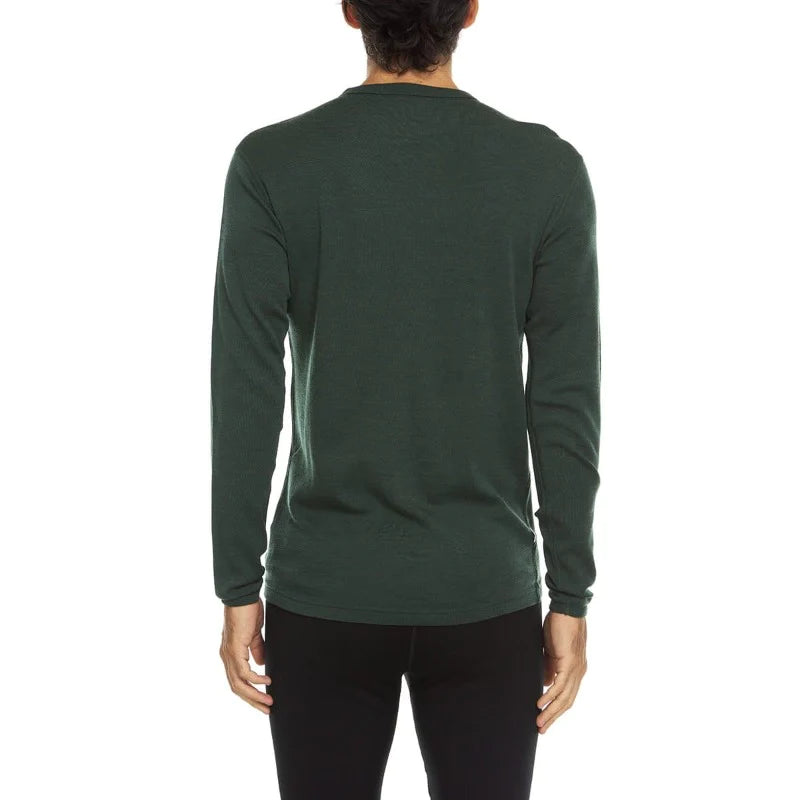 Minus 33 Chocorua men's Merino wool crew midweight top back side, shown in green