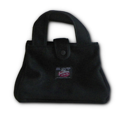 Bitty Bag with full liner inside pocket & snap closure with handle, night navy, front view with handle