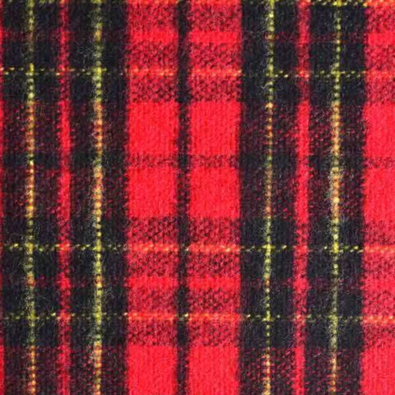 Green Mountain Flannel Swatch, Red Tarten, red background with black/red/crazy color lines