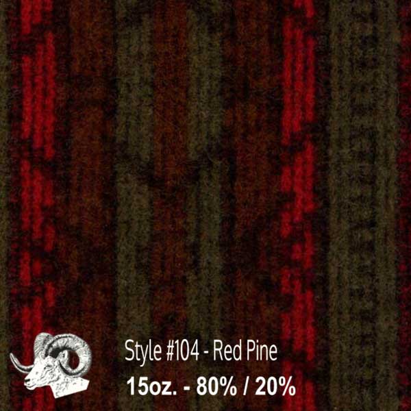 Johnson Woolen Mills swatch - red, rust, sage red pine print