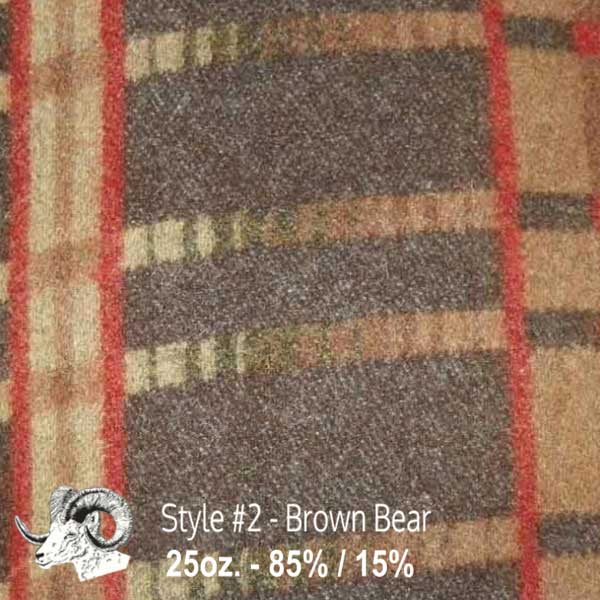 Johnson Woolen Mills swatch - Brown bear - chocolate, caramel, rust plaid