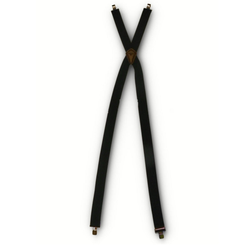 Suspenders, rust/tan/brown plaid, with adjustable straps & metal clips