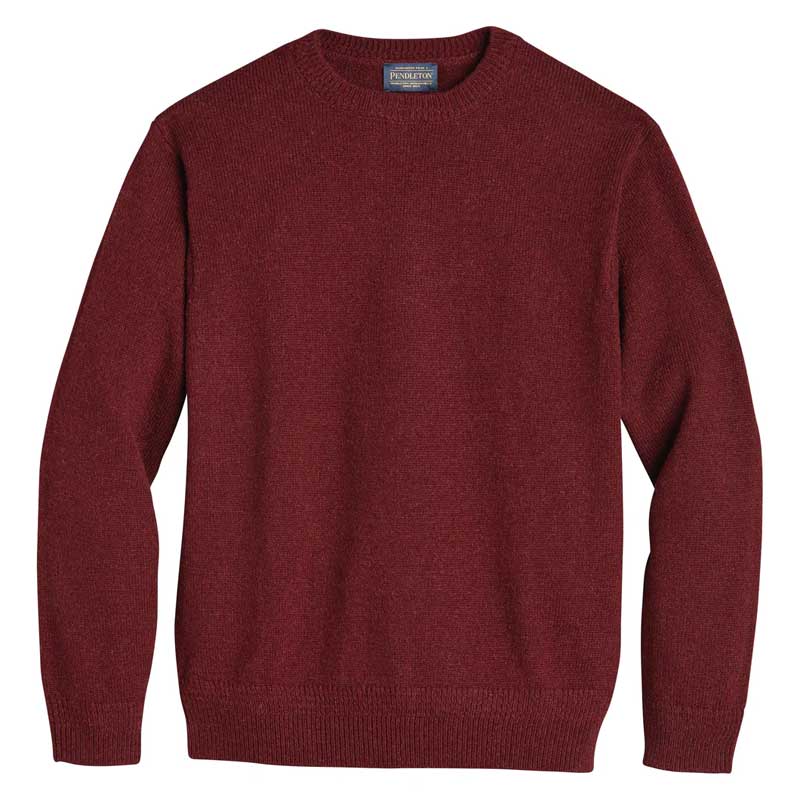 Pendleton Shetland Wool Crewneck Sweater, Deep Plum, front view