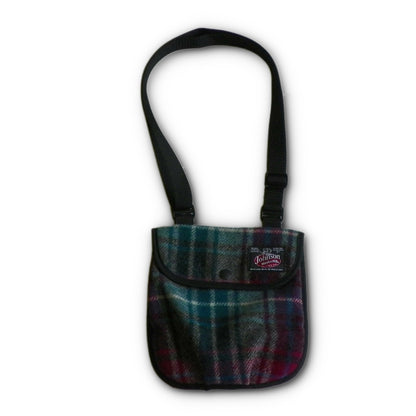 Swing Bag with shoulder strap, wine/gray/teal plaid